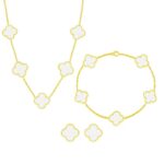 Set Bijuterii Colier,Bratara si Cercei Van Luxy Green Gold