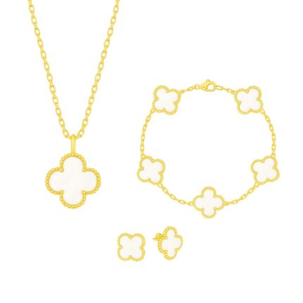 Set Bijuterii Colier,Bratara si Cercei Van Luxy White Gold