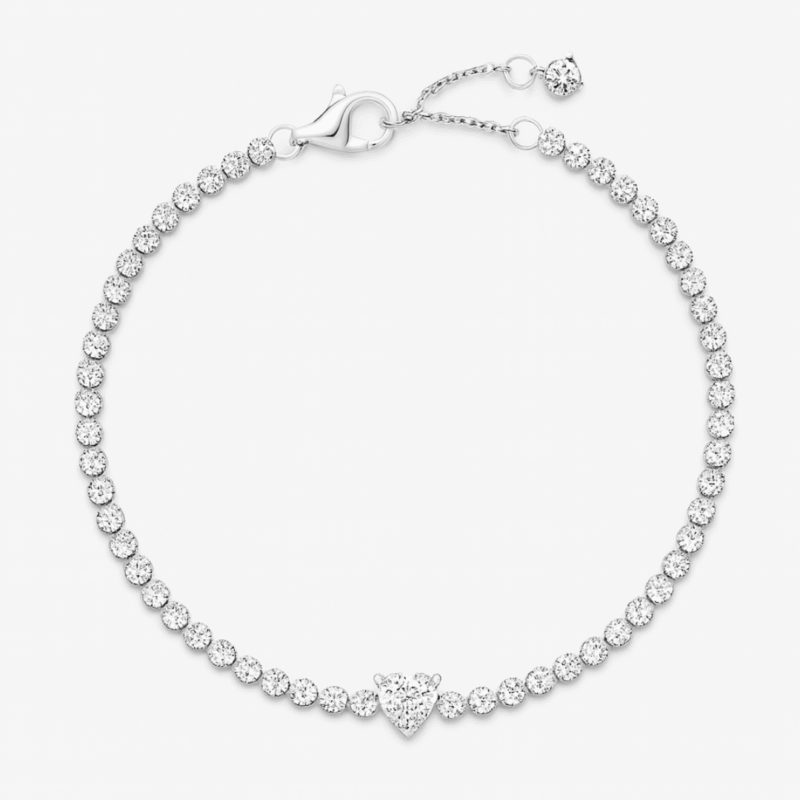 Bratara Tennis Pink Heart Rose