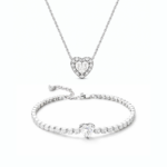 Set bijuterii Colier si Bratara White Heart