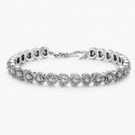 Bratara White Heart Silver