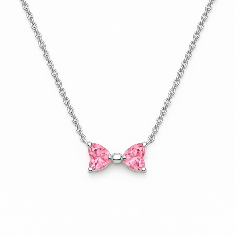 Set bijuterii Inel,Cercei,Bratara si Colier Pink Bow
