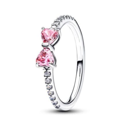 Set bijuterii Inel,Cercei,Bratara si Colier Pink Bow