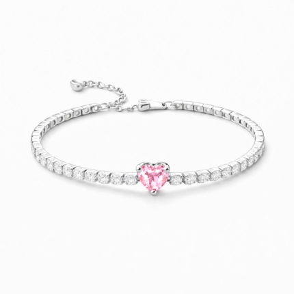 Bratara Tennis Pink Heart