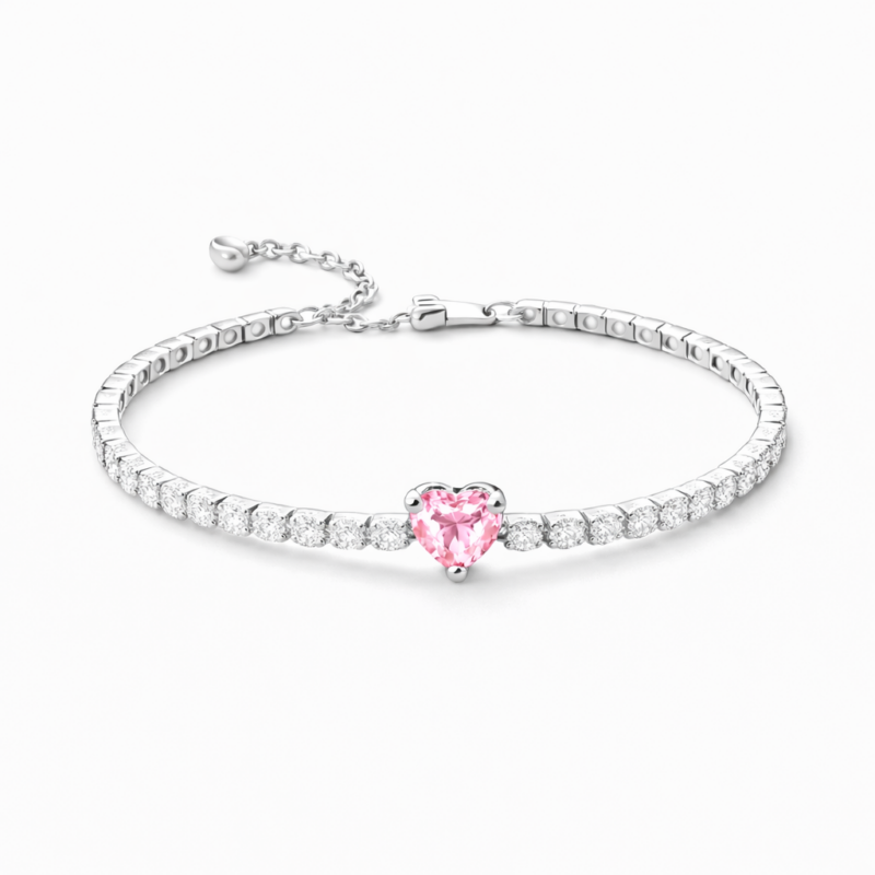 Bratara Tennis Pink Heart