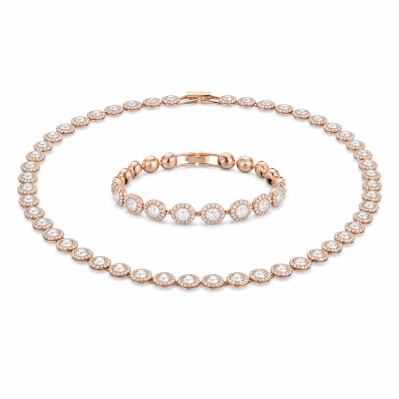 Set Angel Brățară+Colier Cadou Rose Gold