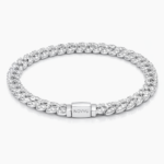 Bratara Cuban cu elemente în stil pavé