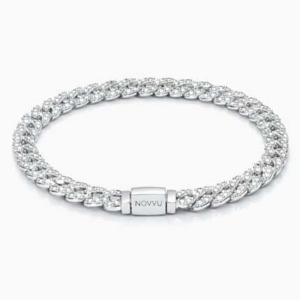 Bratara Cuban cu elemente în stil pavé