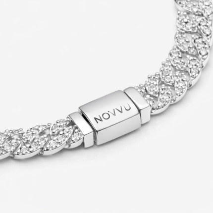 Bratara Cuban cu elemente în stil pavé