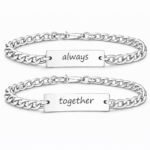 Set 2 Bratari Personalizate Always Silver