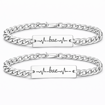 Set 2 Bratari Personalizate Bae Silver