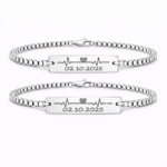 Set 2 Bratari Personalizate Data cu Argint