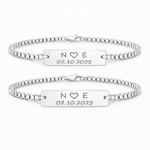 Set 2 Bratari Personalizate Inima cu Argint