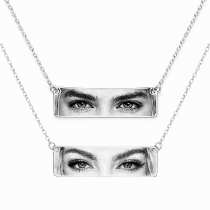 Set 2 Coliere Personalizate Eyes Silver