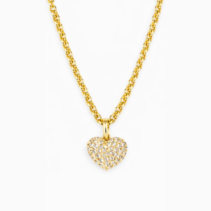 Colier Inima Placat Cu Aur 18k