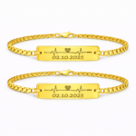 Set 2 Bratari Personalizate Data cu Aur