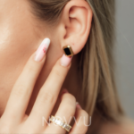 Cercei Black Placati cu Aur 18k - imagine 3