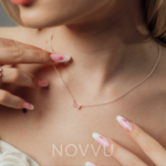 Colier Pink Bow Silver cu Argint - imagine 2