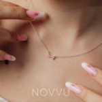 Colier Pink Bow Silver cu Argint - imagine 3