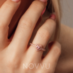 Set bijuterii Inel si Colier Pink Heart - imagine 4