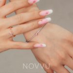 Set bijuterii Cercei si Bratara Pink Heart Rose Cu Argint - imagine 4