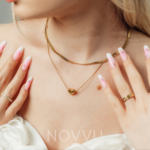Colier Snake Heart Placat cu Aur 18k - imagine 2