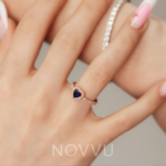 Inel Blue Heart Rose cu Argint - imagine 2