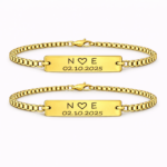 Set 2 Bratari Personalizate Inima cu Aur