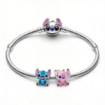 Bratara Stitch  si 2 Charm-uri Cu Argint