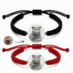 Set 2 Bratari cu Pisica Personalizate cu Argint