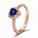 Inel Blue Heart Rose cu Argint